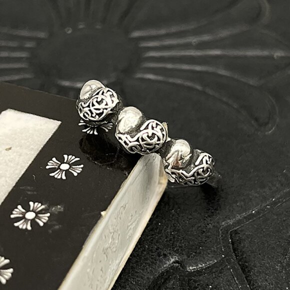 Chrome Hearts Carved Round Bead Ring - Picture 3 of 6